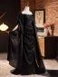 Audrey Hepburn Stil Sexet Sorte Fløjl Selskabskjoler Gallakjoler 2024 Havfrue Stropløs Ærmeløs Halterneck Feje tog Selskabs Kjoler