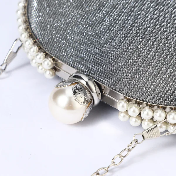 Chic / Beautiful Silver Pearl Glitter Evening Party Clutch Bags 2023