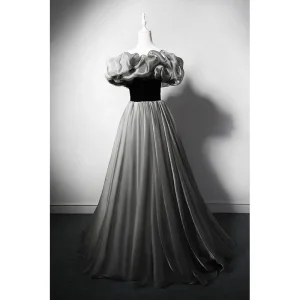 Chic Belle Noire Robe De Bal 2023 Princesse Volants De L Épaule Sans Manches Dos Nu Longue Promo Robe De Ceremonie