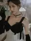 Audrey Hepburn Style Black Prom Dresses 2022 Ball Gown Spaghetti Straps Bow Sleeveless Backless Court Train Prom Formal Dresses