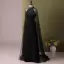 Chic / Beautiful Black Rhinestone Prom Dresses 2024 A-Line / Princess Scoop Neck Sleeveless Floor-Length / Long Prom Formal Dresses