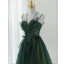 Charmant Vert Foncé Perlage Paillettes Robe De Soirée 2023 Princesse Bretelles Spaghetti Sans Manches Dos Nu Longue Soirée Robe De Ceremonie