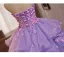 Luxus / Herrlich Lavendel Perle Applikationen Fallende Rüsche Ballkleider 2026 Ballkleid Bandeau Ärmellos Rückenfreies Lange Festliche Kleider