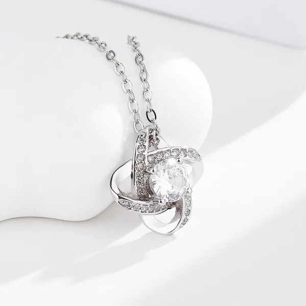 Modest / Simple Silver Rhinestone Sterling Silver Necklaces Accessories 2023
