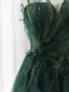 Charmant Vert Foncé Perlage Paillettes Robe De Soirée 2023 Princesse Bretelles Spaghetti Sans Manches Dos Nu Longue Soirée Robe De Ceremonie