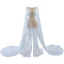 Luxury / Gorgeous Ivory Handmade  Beading Sequins Pearl Wedding Dresses 2022 Trumpet / Mermaid Scoop Neck Long Sleeve Backless Sweep Train Wedding