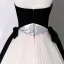 Elegant Black Prom Dresses 2023 A-Line / Princess Strapless Sleeveless Backless Bow Sash Floor-Length / Long Prom Formal Dresses