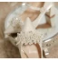 Elegant Beige Satin Pearl Rhinestone Wedding Shoes 2024 7 cm Thick Heels Pointed Toe Wedding Pumps High Heels
