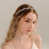 Vintage Plata Rhinestone Aleación Tocados de novia Aro de pelo 2023 Boda