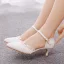 Élégant Blanche En Dentelle Fleur Chaussure De Mariée 2022 5 cm Talons Aiguilles À Bout Pointu Mariage Talons Hauts