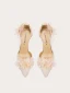 Sexy Rougissant Rose Glitter Perle Faux Diamant Appliques Promo Sandales Femme 2024 Cuir Bride Cheville 10 cm Talons Aiguilles À Bout Pointu Sandales Talons Hauts