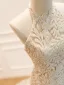 Luxury / Gorgeous Fashion Champagne Handmade  Pearl Sequins Lace Flower Wedding Dresses 2026 Trumpet / Mermaid Halter Sleeveless Sweep Train