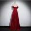 Chic / Beautiful Burgundy Prom Dresses 2024 A-Line / Princess Strapless Sleeveless Backless Floor-Length / Long Prom Formal Dresses