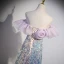 Sexy Sparkly Lavender Laser Sequins Evening Dresses 2023 A-Line / Princess Off-The-Shoulder Sleeveless Backless Floor-Length / Long Evening Party Formal Dresses