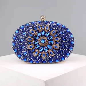 Glitzernden Königliches Blau Strass Abend Clutch Tasche 2023
