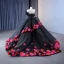 High-end Flower Fairy Black Appliques Sequins Prom Dresses 2023 Ball Gown Strapless Sleeveless Backless Sweep Train Prom Formal Dresses