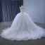 High-end Ball Gown Corset Wedding Dresses 2024 White Organza Beading Glitter Pearl Chapel Train Sweetheart Sleeveless