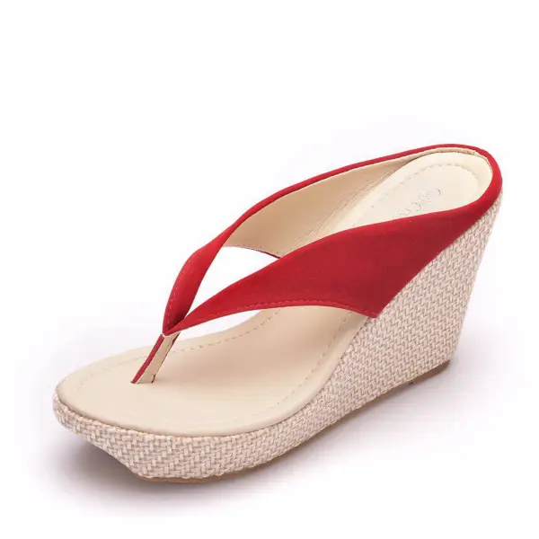 Modern / Fashion Black Street Wear Beach Womens Sandals 2022 9 cm Wedges Open / Peep Toe Womens Shoes