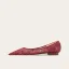 Mooie / Prachtige Bordeaux Pailletten Platte Bruidsschoenen 2025 Leer Spitse Neus