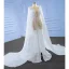 Luxury / Gorgeous Ivory Handmade  Beading Sequins Pearl Wedding Dresses 2022 Trumpet / Mermaid Scoop Neck Long Sleeve Backless Sweep Train Wedding