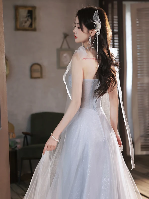 Chic Beautiful Grey Homecoming Sequins Graduation Dresses 2023 A-Line Princess Spaghetti