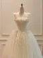 Haut de Gamme Élégant Champagne Fait main Perlage Appliques Robe De Mariée 2026 Princesse Bustier Sans Manches Dos Nu Longue