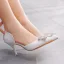 Elegant White Rhinestone Wedding Shoes 2022 7 cm Stiletto Heels Pointed Toe Wedding High Heels