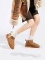 Comfortable Winter Brown Suede Snow Boots 2024 Street Wear Leather Round Toe Womens Boots