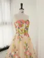 Flotte Multi-Farver Med Blonder Blomsten Rhinestone Champagne Gallakjoler 2023 Prinsesse Stropløs Ærmeløs Halterneck Te-længde Galla Kjoler