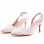 Chic / Beautiful White Summer Lace Flower Wedding Shoes 2022 7 cm Stiletto Heels Pointed Toe Wedding Sandals High Heels