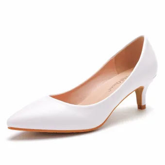 Bescheidenes Weiß Büro Ol Pumps Hochhackige 5 Cm Stilettos Spitzschuh Pumps