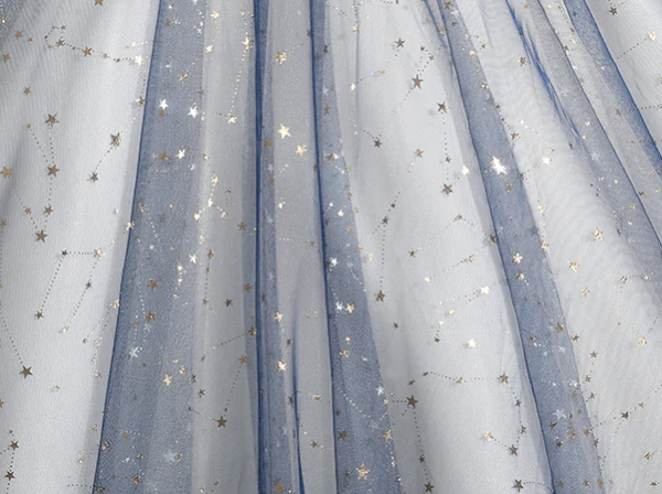 Élégant Bleu Marine Étoile Paillettes Noeud Robe De Bal 2024 Robe Boule Encolure Carrée Manches Courtes Dos Nu Longue Promo Robe De Ceremonie