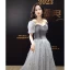 Chic / Beautiful Grey Butterfly Appliques Evening Dresses 2023 A-Line / Princess Square Neckline Short Sleeve Backless Floor-Length / Long Evening Party Formal Dresses