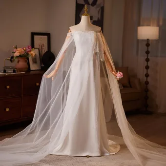 Minimalist White A Line Princess Wedding Dresses 2025 Strapless Sleeveless Backless Sweep Train Wedding