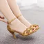 Charmant Schwarz Abend Strass Sandalen Damen 2023 Knöchelriemen 7 cm Stilettos Spitzschuh Sandaletten Hochhackige