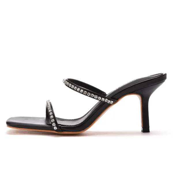 Sexy White Rhinestone Cocktail Party Womens Sandals 2022 7 cm Stiletto Heels Open / Peep Toe Sandals High Heels