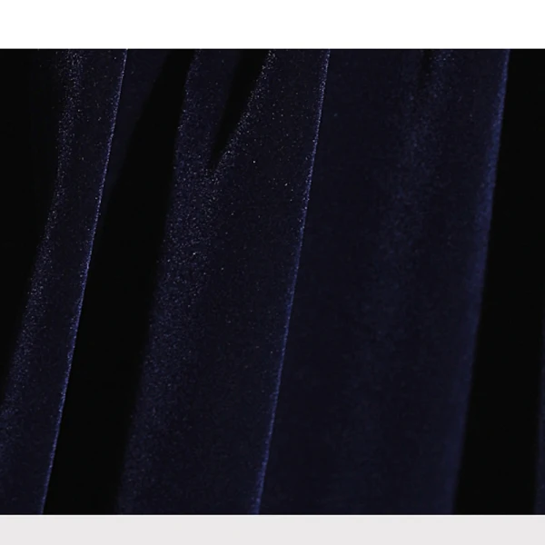Vintage / Retro Navy Blue Rhinestone Velvet Prom Dresses 2023 A-Line / Princess Square Neckline Short Sleeve Backless Floor-Length / Long Prom Formal Dresses