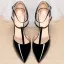 Chic / Beautiful Nude Street Wear Patent Leather Womens Sandals 2020 T-Strap 10 cm Stiletto Heels Pointed Toe Sandals