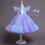 Lovely Sky Blue Sequins Birthday Flower Girl Dresses 2023 Ball Gown Scoop Neck Short Sleeve Bow Floor-Length / Long Flower Girl Dresses