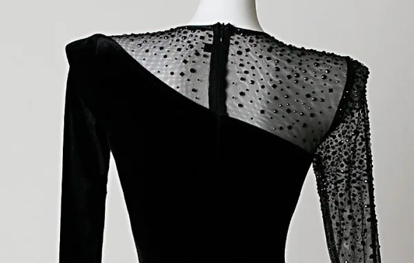Sexy Black Beading Evening Dresses 2026 Trumpet / Mermaid Scoop Neck Long Sleeve Floor-Length / Long Formal Dresses