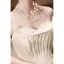 Elegant White Pearl Satin Wedding Dresses 2024 Ball Gown Strapless Sleeveless Backless Court Train Wedding