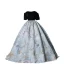 Elegant Sequins Flower Black Prom Dresses 2023 Ball Gown Off-The-Shoulder Short Sleeve Backless Floor-Length / Long Prom Formal Dresses