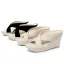 Fashion Black Beach Street Wear Pierced Womens Sandals 2024 9 cm Wedges Open / Peep Toe Sandals High Heels