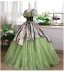Elegante Salbeigrün Ballkleid Ballkleider 2025 Eckiger Ausschnitt Geschwollenes Kurze Ärmel Rückenfreies Lange Ball Festliche Kleider