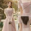 Simple Rougissant Rose Robe Demoiselle D'honneur 2022 Princesse Encolure Carrée Manches Courtes Dos Nu Longue Robe Pour Mariage