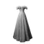 Bling Bling Grey Glitter Tassel Prom Dresses 2024 A-Line / Princess Ruffle Off-The-Shoulder Sleeveless Backless Floor-Length / Long Formal Dresses