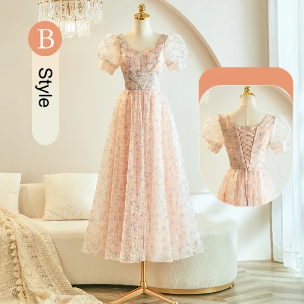 Chic / Beautiful Blushing Pink Beading Bridesmaid Dresses 2023 A-Line / Princess Short Sleeve Backless Sash Floor-Length / Long Bridesmaid Dresses