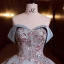 Chic / Beautiful Sky Blue Sequins Lace Flower Prom Dresses 2022 Ball Gown Strapless Sleeveless Backless Floor-Length / Long Formal Dresses