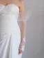 Elegant Hvit Håndlaget Beading Blonder Blomst Paljetter Bryllup Brudehansker 2025