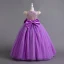 Chic / Belle Bordeaux Paillettes En Dentelle Fleur Anniversaire Robe Ceremonie Fille 2024 Robe Boule Encolure Dégagée Mancherons Noeud Ceinture Longue
